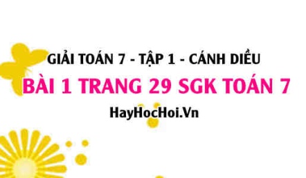 Giải bài 1 trang 29 Toán 7 Tập 1 SGK Cánh Diều